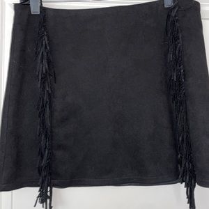 Black Fringe Chelsea & Violet Mini Skirt